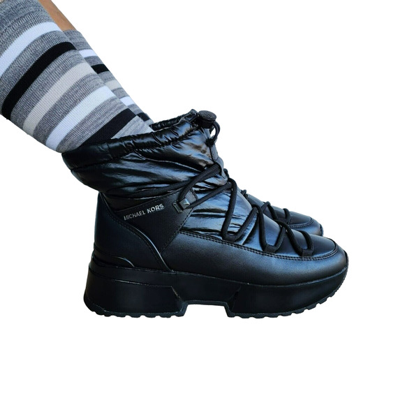 Michael Kors Muse Pull On Fine Nylon Boot Bootie Black 6/6.5/8/8.5 $295 Nib - Picture 3 of 11